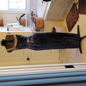 Dark Blue Sequined Formal Dress